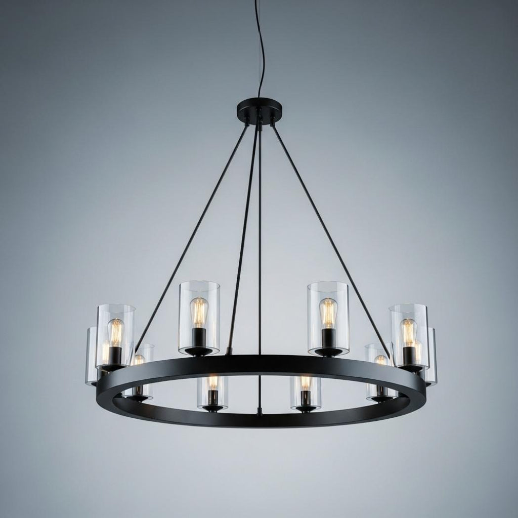 Round glass chandelier