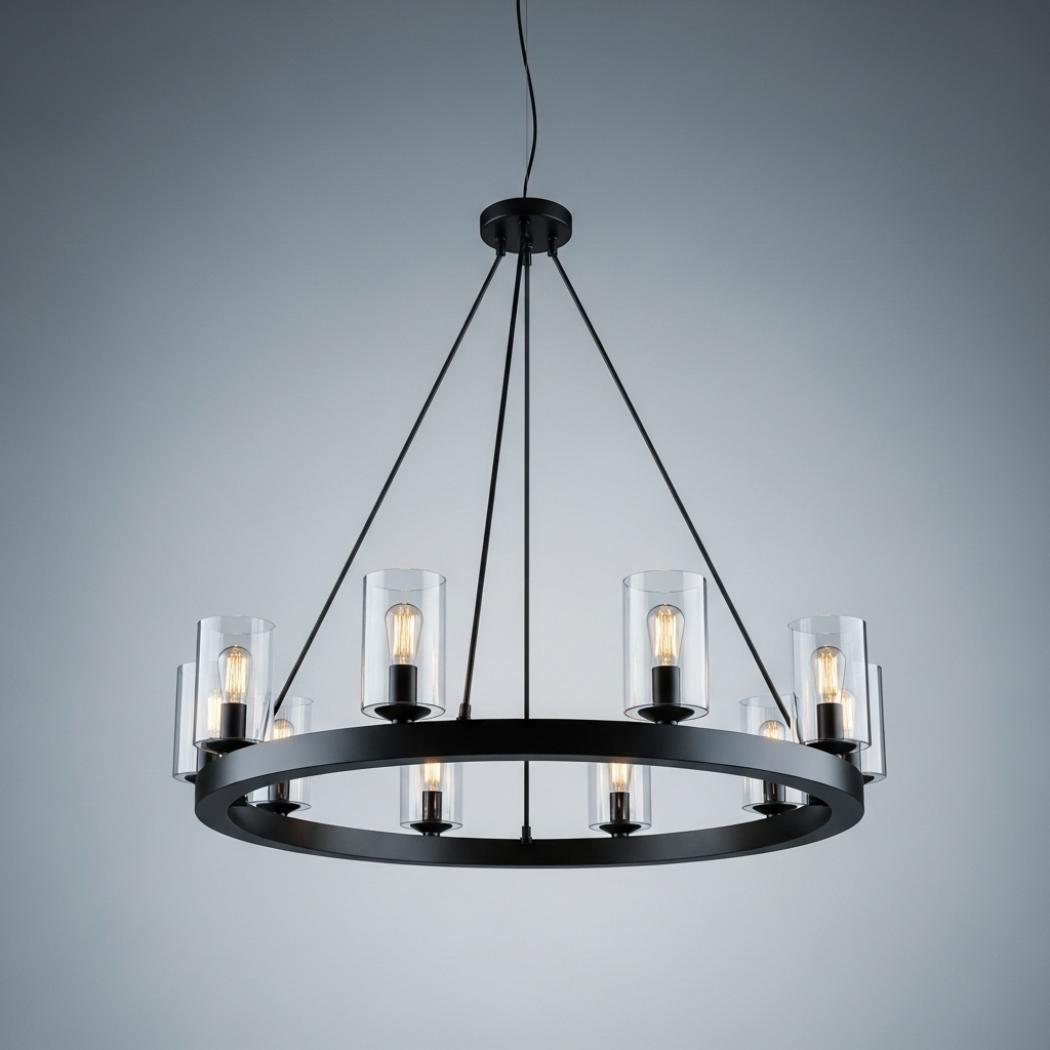 Round glass chandelier