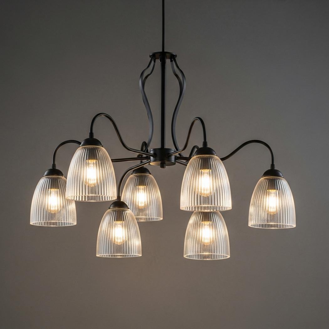 Modern round glass chandelier