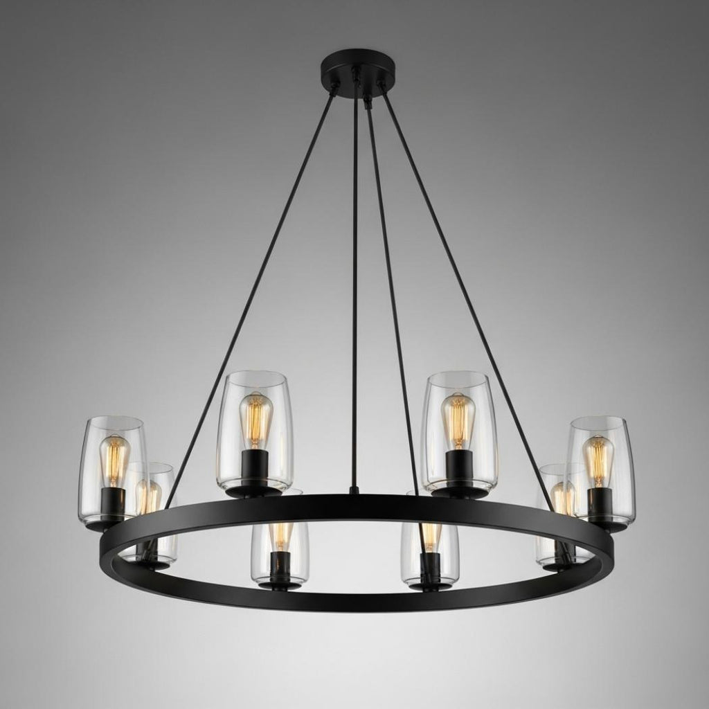 Round glass chandelier