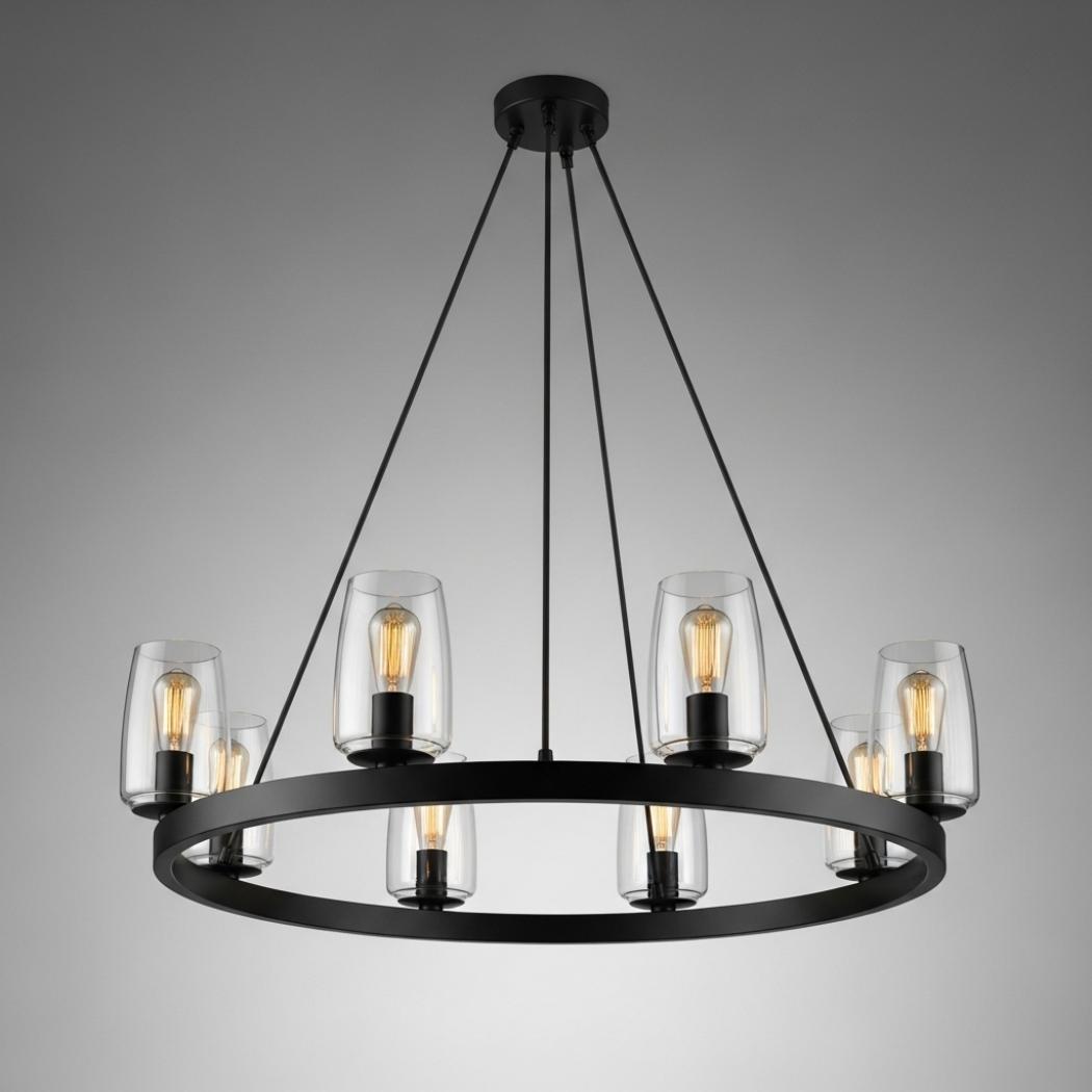 Round glass chandelier