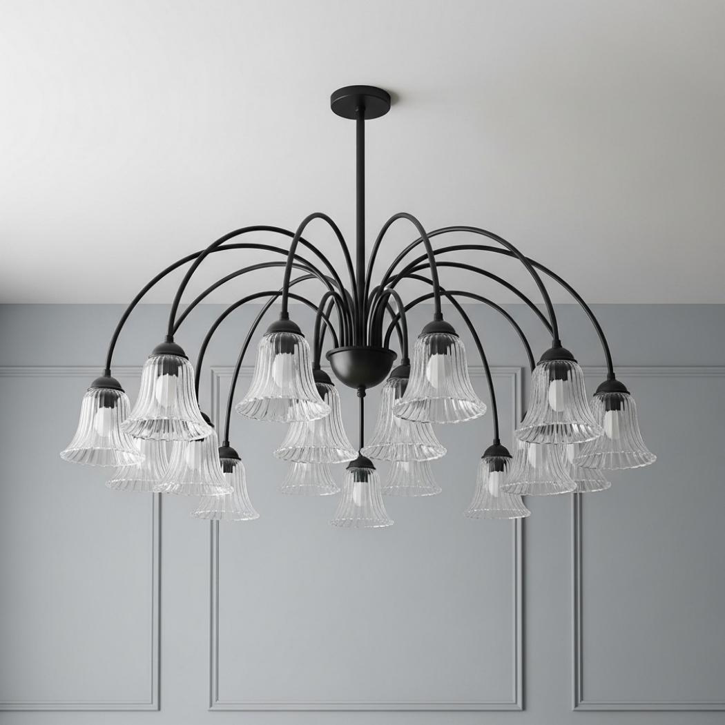 Modern round glass chandelier