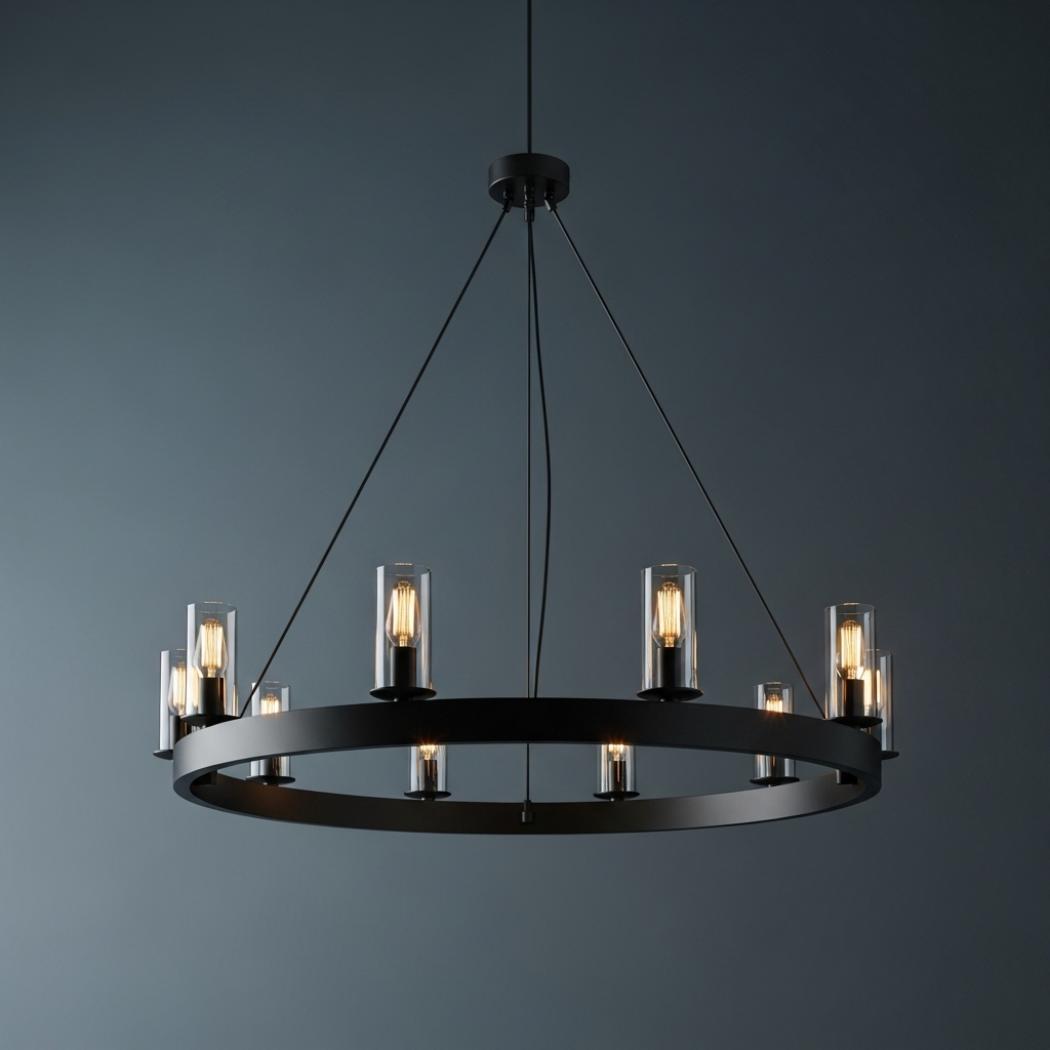 Round glass chandelier