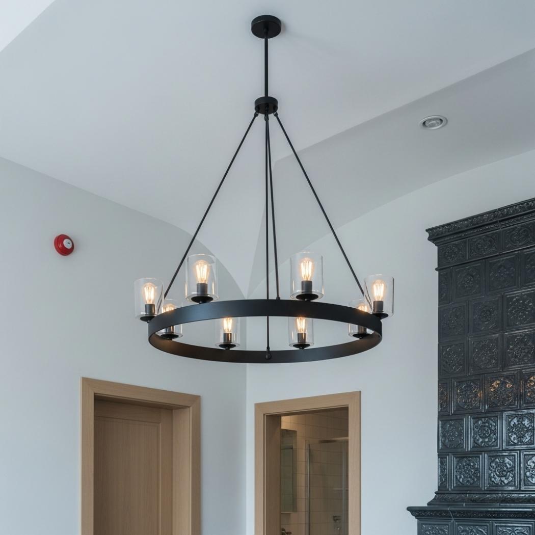 Round glass chandelier
