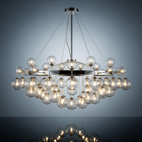 Characteristic round glass chandelier