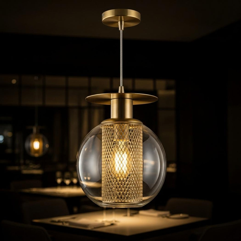 Glass cover pendant light