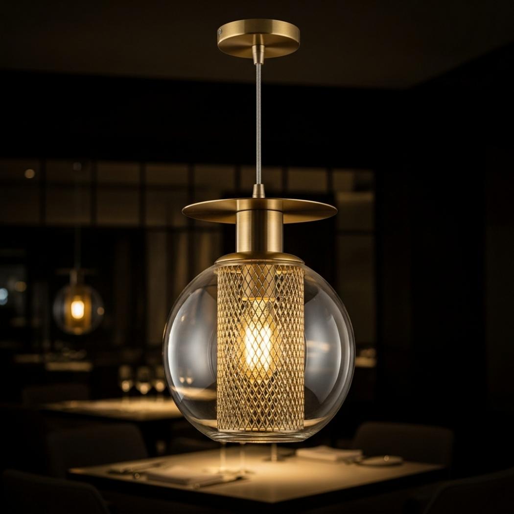 Glass cover pendant light