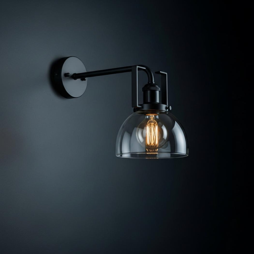 Hemispherical glass lampshade wall lamp