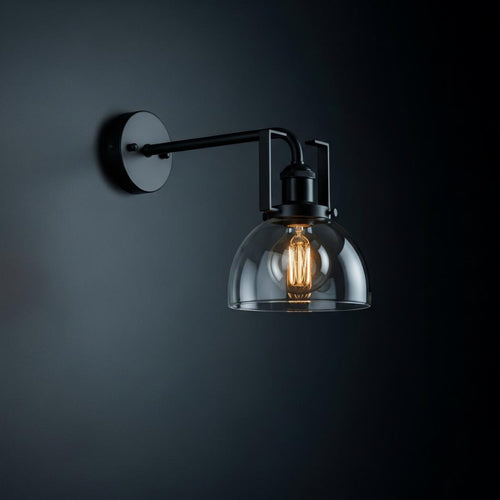 Hemispherical glass lampshade wall lamp