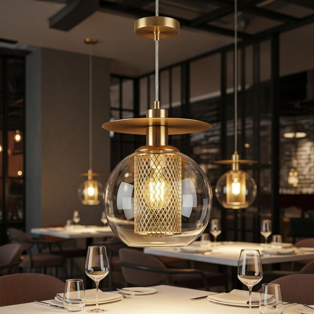 Glass cover pendant light