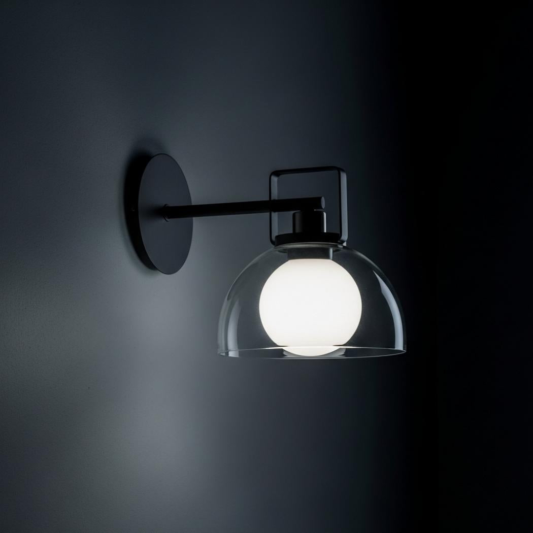 Hemispherical glass lampshade wall lamp