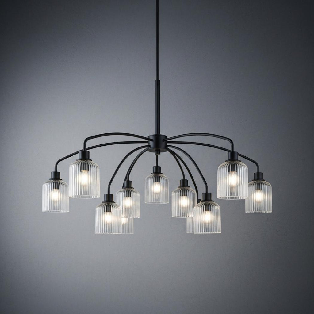Modern round glass chandelier