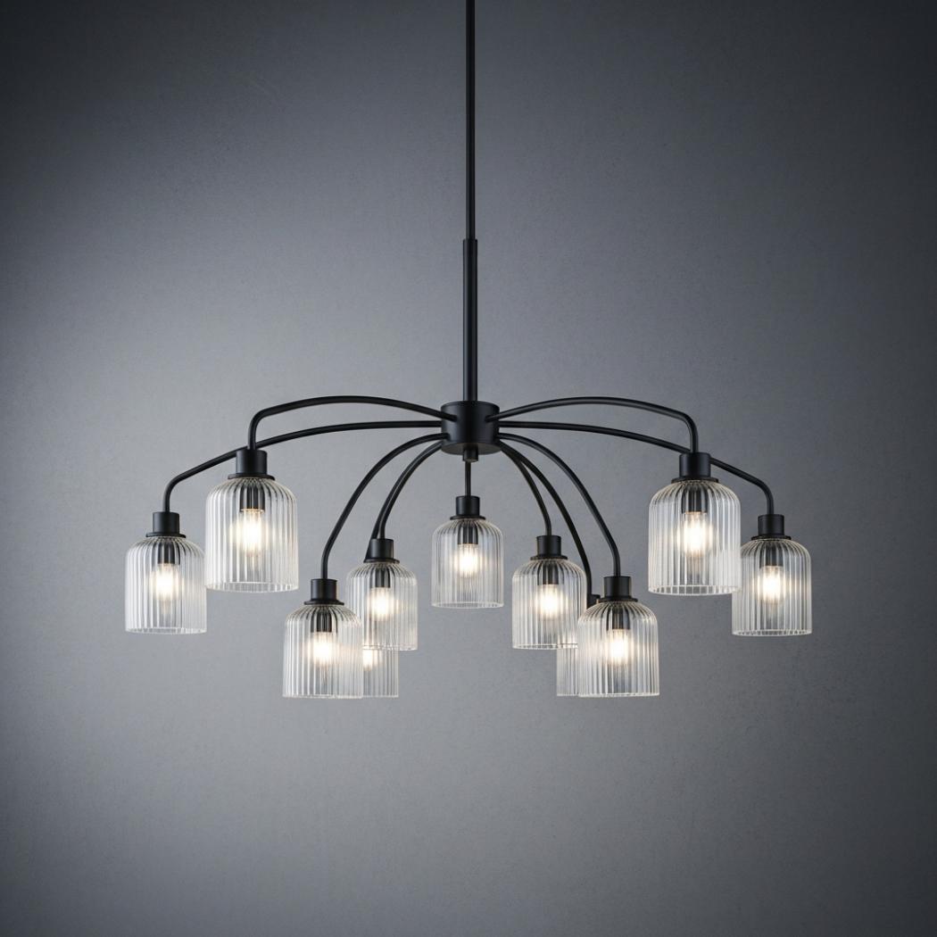 Modern round glass chandelier