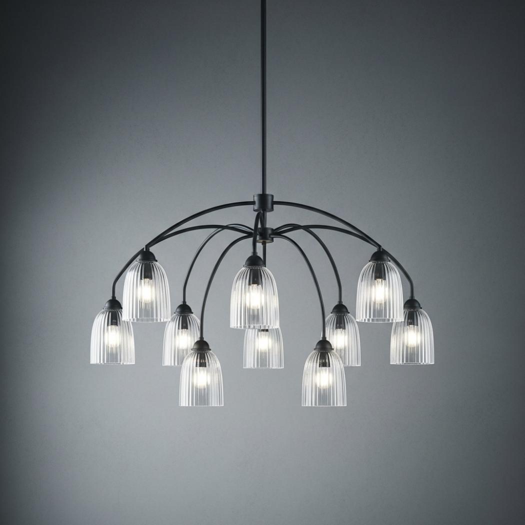Modern round glass chandelier