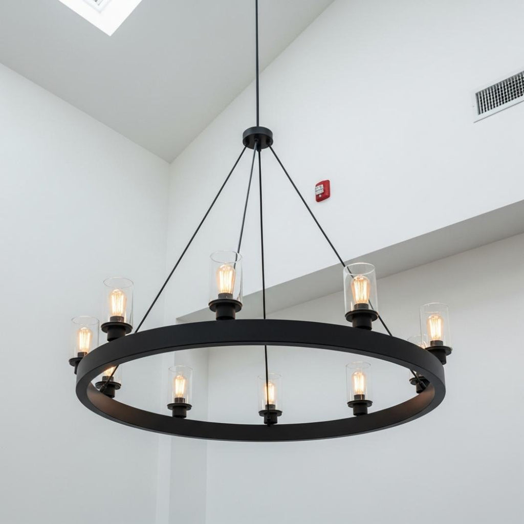 Round glass chandelier