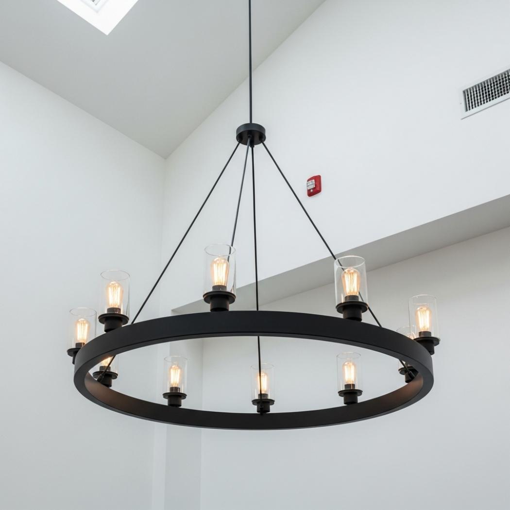 Round glass chandelier