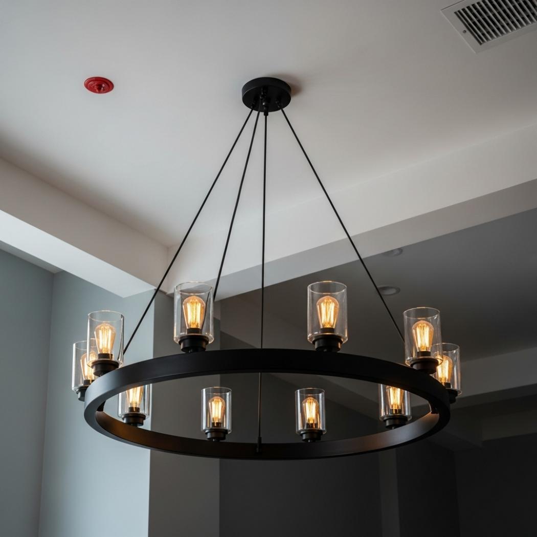 Round glass chandelier