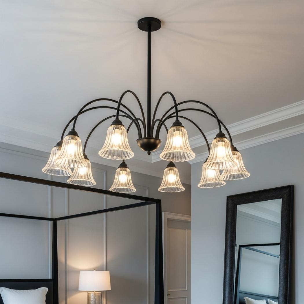 Modern round glass chandelier