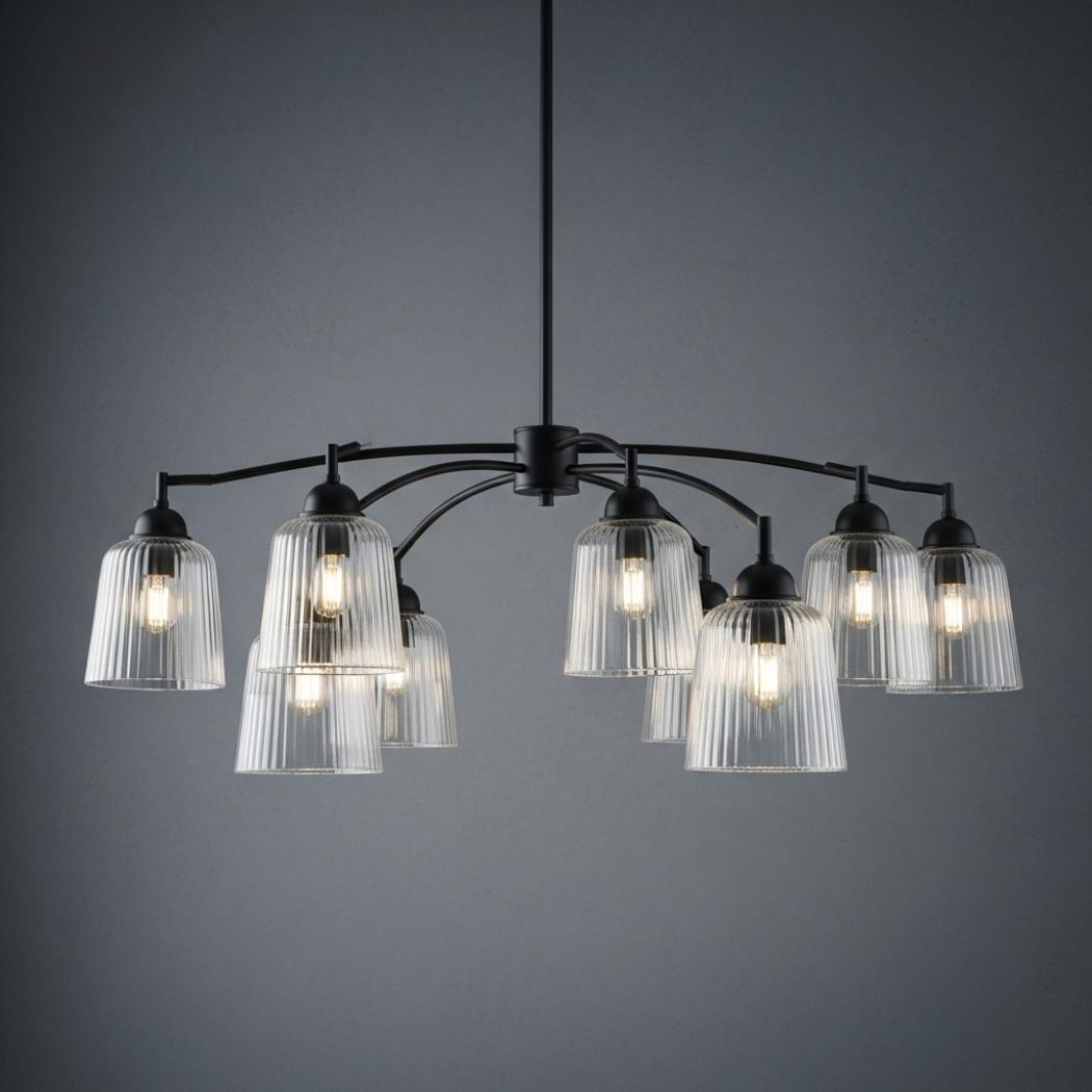 Modern round glass chandelier
