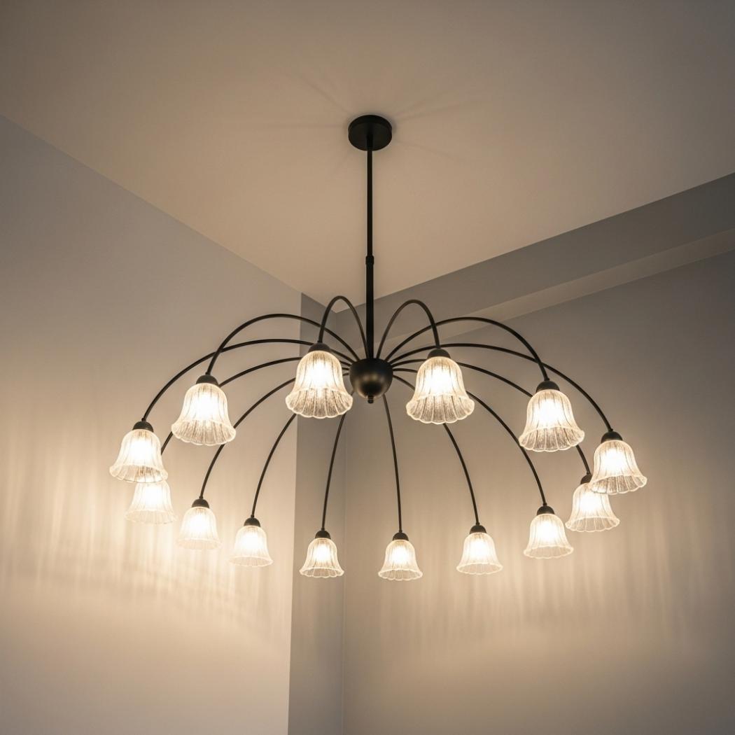 Modern round glass chandelier